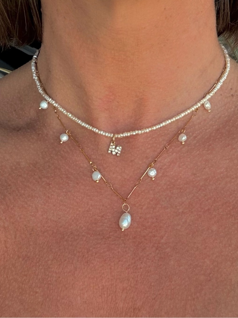 Gold Pearl Drop Necklace - Elegant Women’s Jewelry